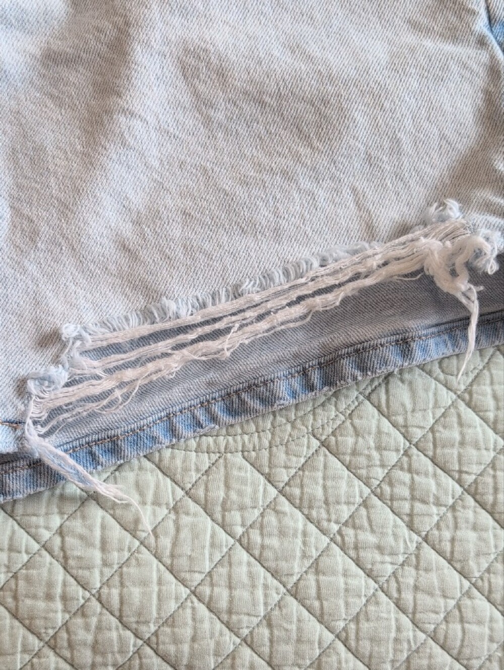 American Eagle Outfitters Pale Blue Distressed Denim Shorts - Picture 4 of 9